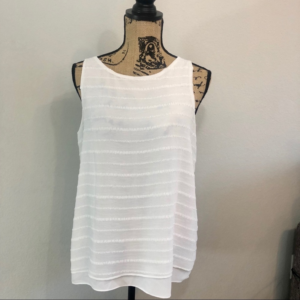 Vince Camuto Embroidered Stripe Blouse